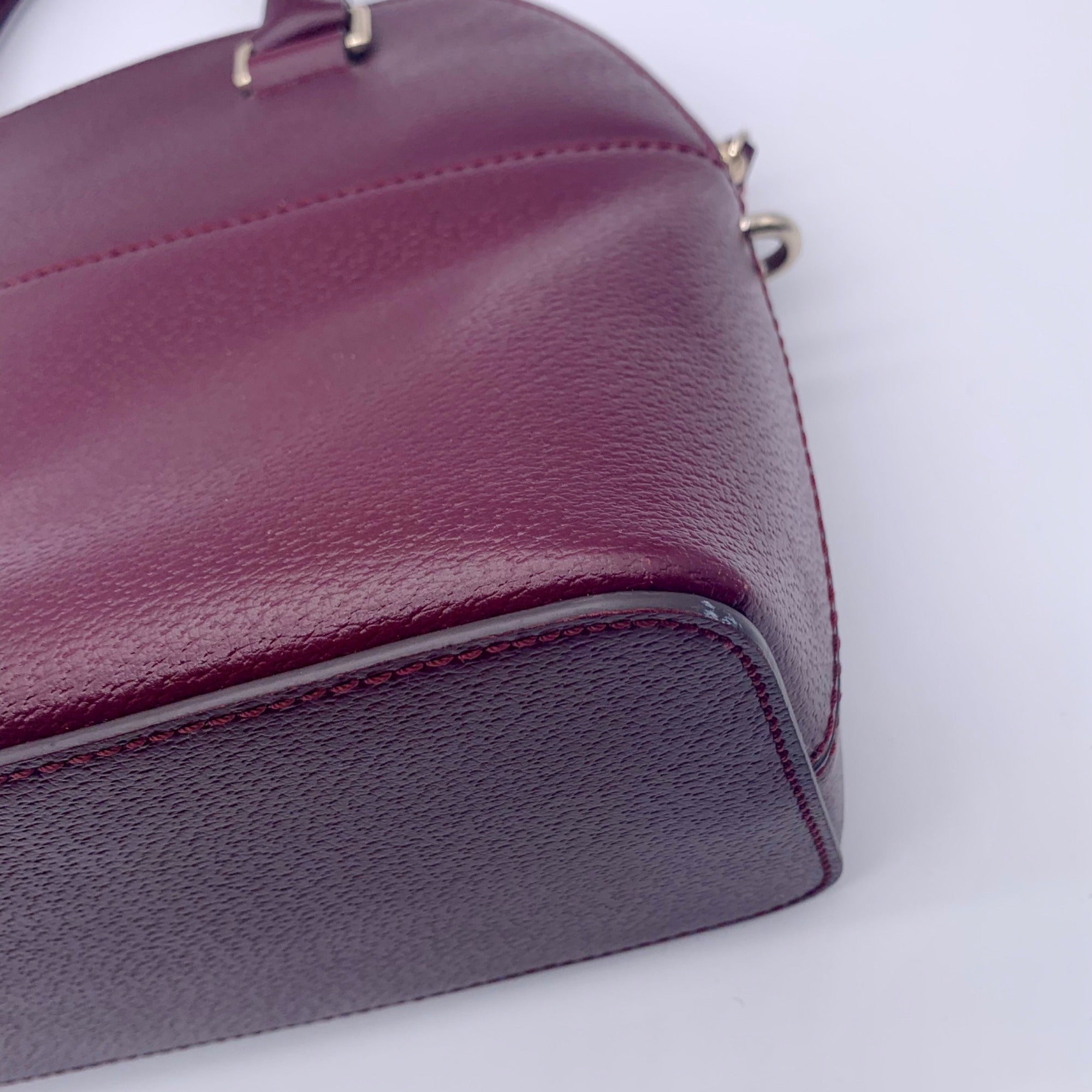 Kate Spade Deep Plum Pebbled Leather Carli Grove Street Satchel Crossbody Bag