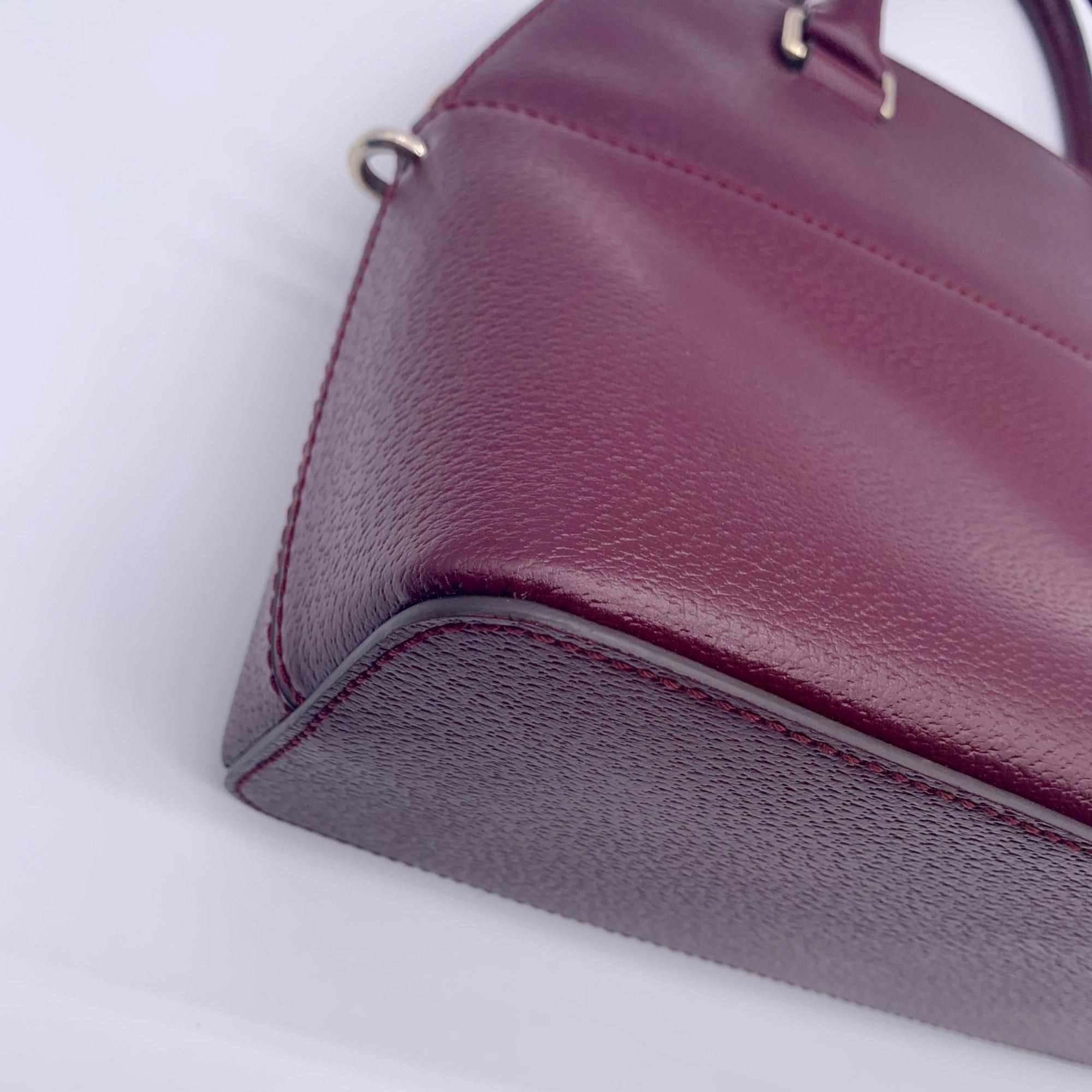 Kate Spade Deep Plum Pebbled Leather Carli Grove Street Satchel Crossbody Bag