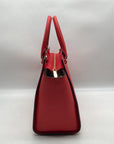 Michael Kors Red Saffiano Leather Selma Convertible Satchel Bag