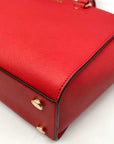 Michael Kors Red Saffiano Leather Selma Convertible Satchel Bag