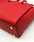 Michael Kors Red Saffiano Leather Selma Convertible Satchel Bag