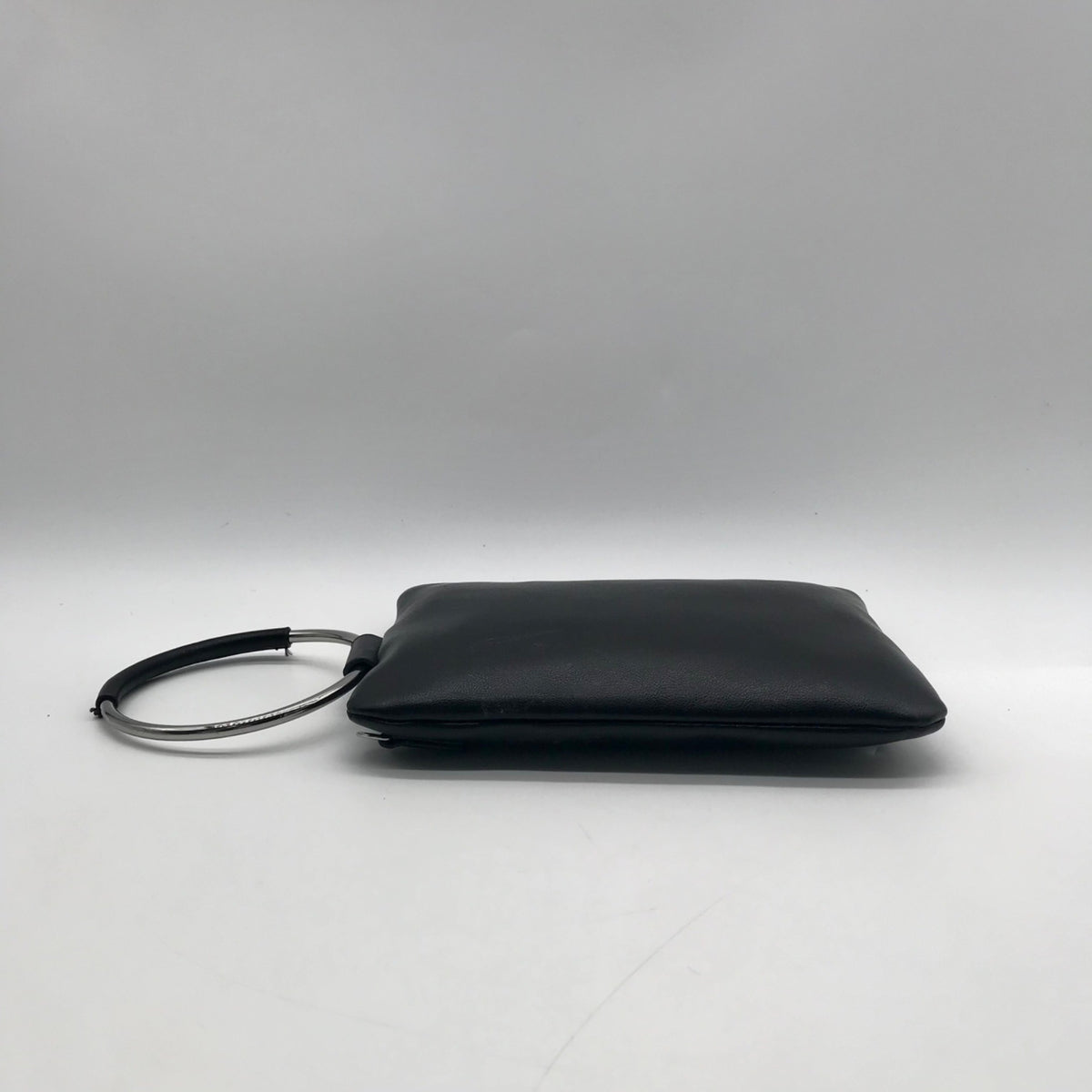 I.N.C. Black Faux Leather Charlii Bangle Crossbody Bag