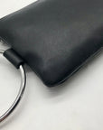 I.N.C. Black Faux Leather Charlii Bangle Crossbody Bag