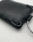 I.N.C. Black Faux Leather Charlii Bangle Crossbody Bag