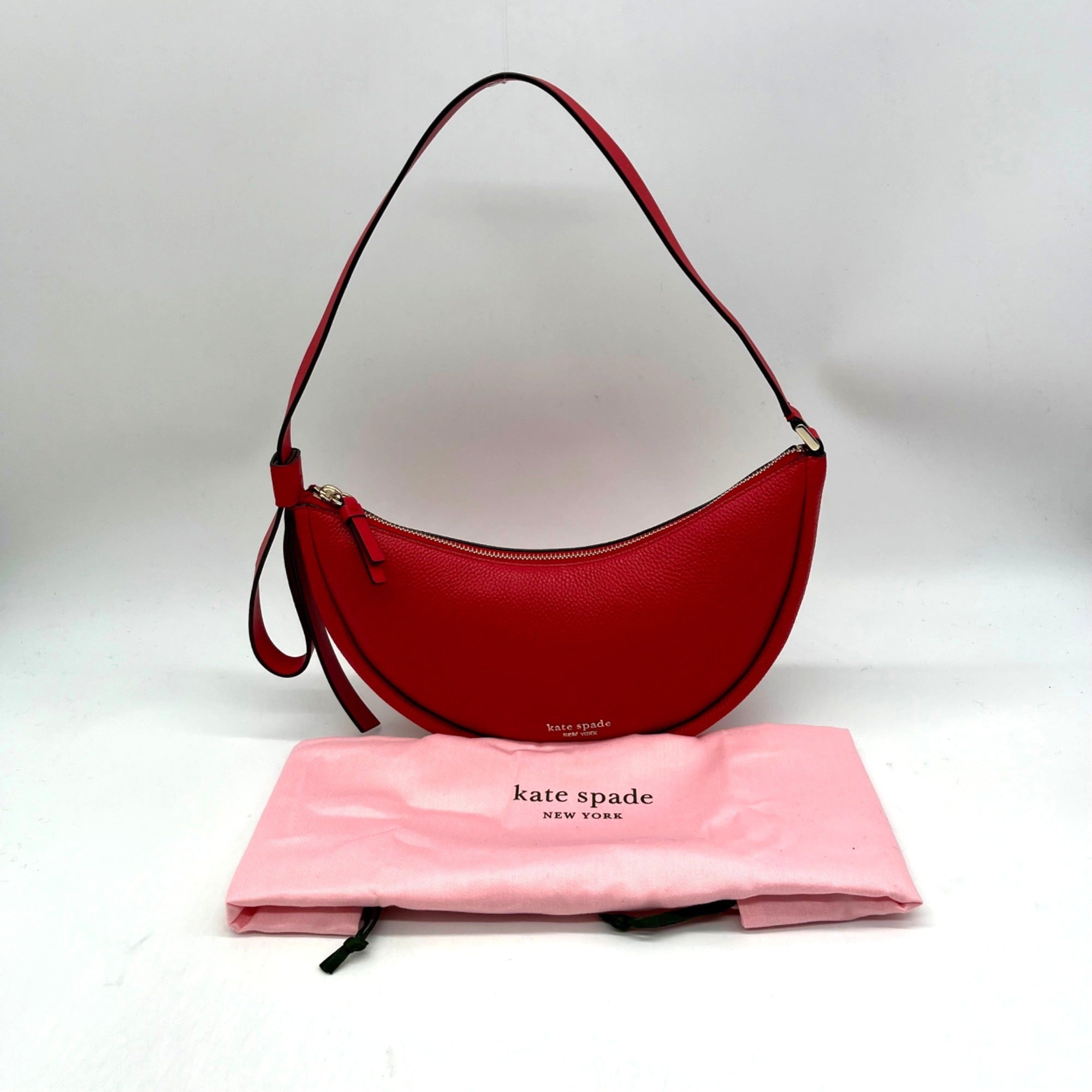 Kate Spade Red Pebbled Leather Shoulder Bag