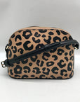 Kate Spade Tan & Black Leather Kali Leopard Print Dome Crossbody