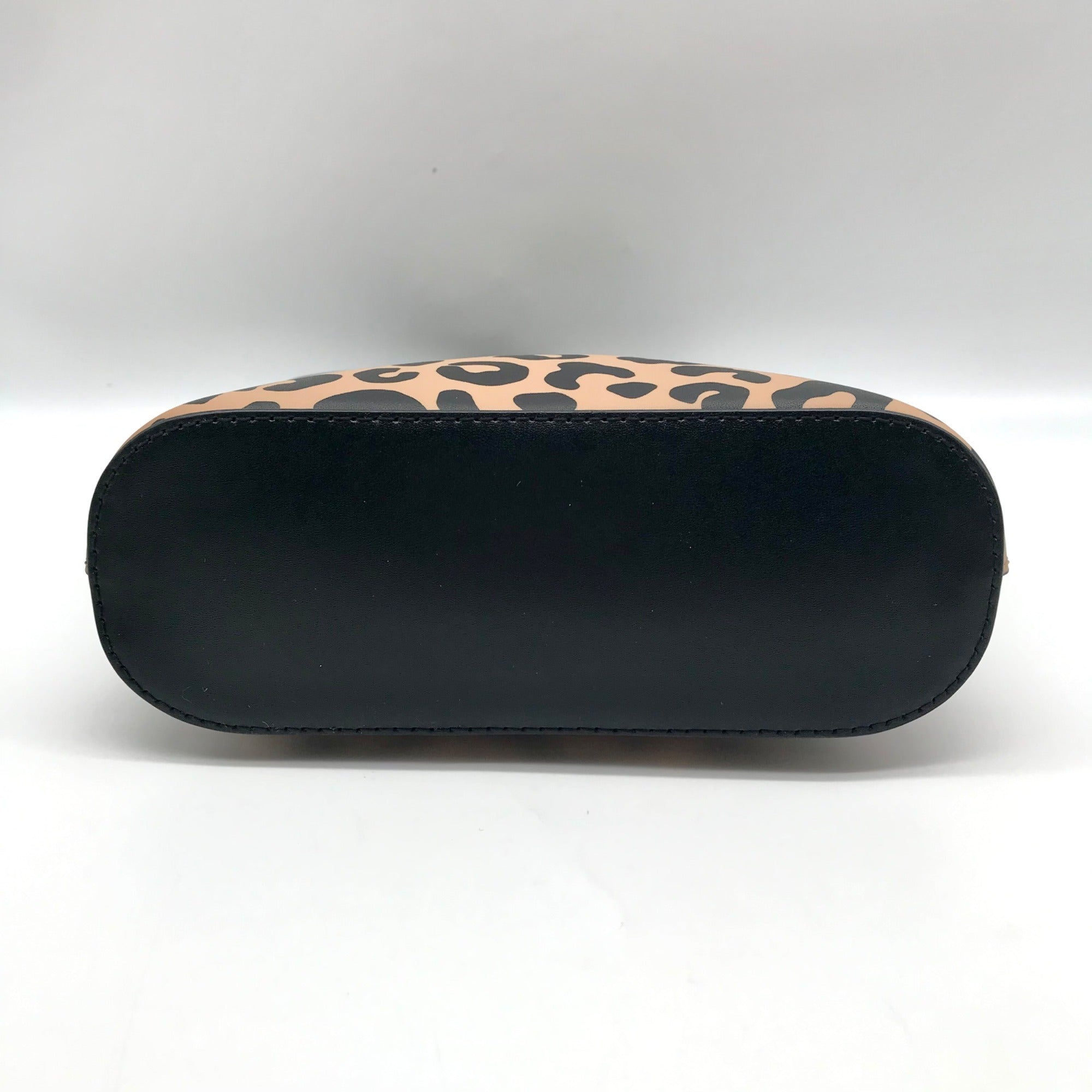 Kate Spade Tan &amp; Black Leather Kali Leopard Print Dome Crossbody