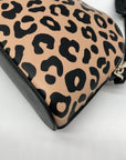 Kate Spade Tan & Black Leather Kali Leopard Print Dome Crossbody