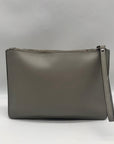 Michael Kors Pearl Grey Cheveron Ellius XL Leather Wristlet