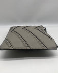 Michael Kors Pearl Grey Cheveron Ellius XL Leather Wristlet