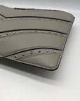 Michael Kors Pearl Grey Cheveron Ellius XL Leather Wristlet