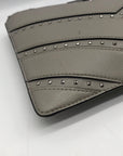 Michael Kors Pearl Grey Cheveron Ellius XL Leather Wristlet