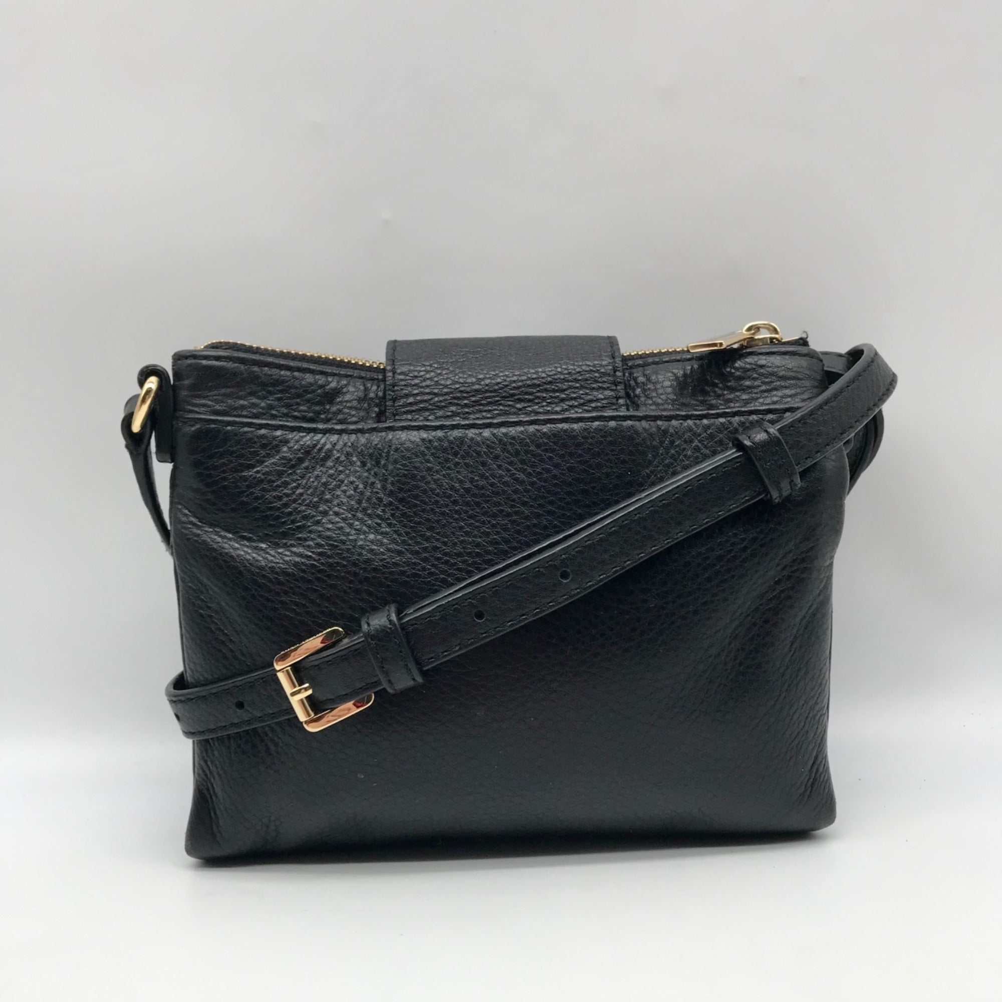 Michael Kors Black Pebbled Leather Fulton Small Crossbody Bag