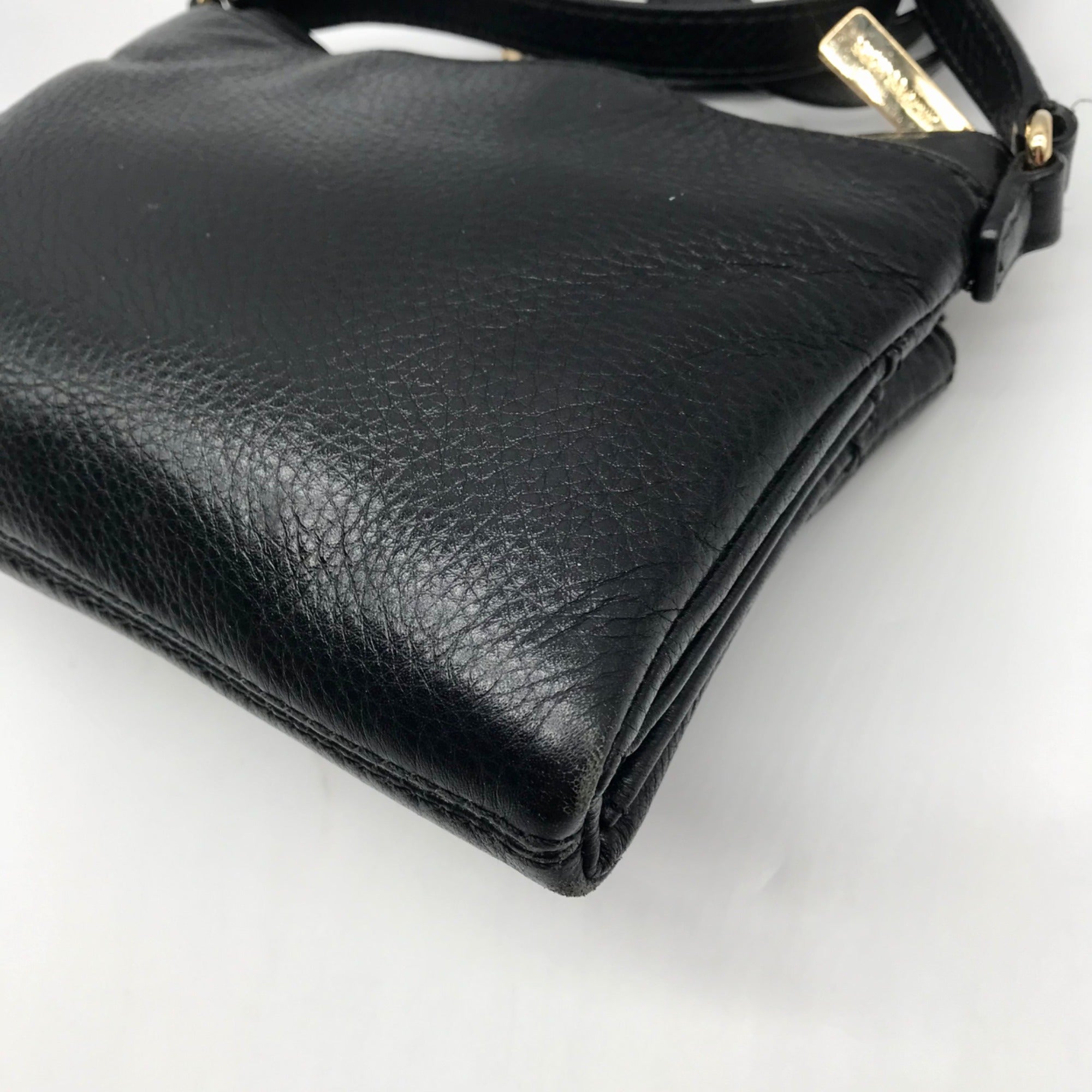 Michael Kors Black Pebbled Leather Fulton Small Crossbody Bag