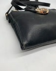 Michael Kors Black Pebbled Leather Fulton Small Crossbody Bag