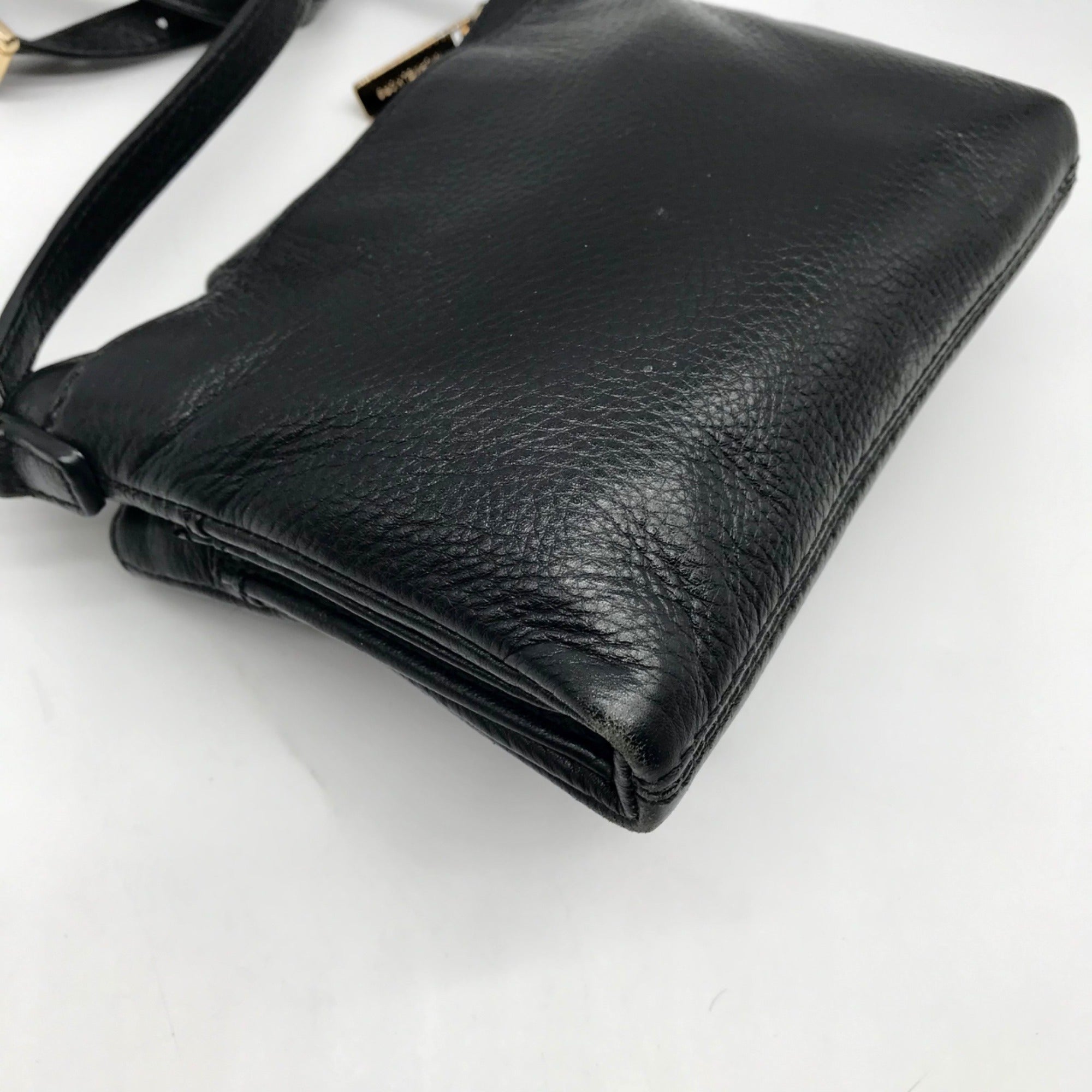 Michael Kors Black Pebbled Leather Fulton Small Crossbody Bag