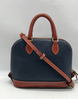 Dooney & Bourke Navy & Bown Small Zip Zip Crossbody Satchel