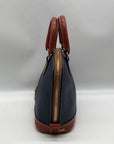 Dooney & Bourke Navy & Bown Small Zip Zip Crossbody Satchel