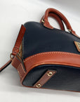 Dooney & Bourke Navy & Bown Small Zip Zip Crossbody Satchel