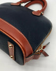 Dooney & Bourke Navy & Bown Small Zip Zip Crossbody Satchel