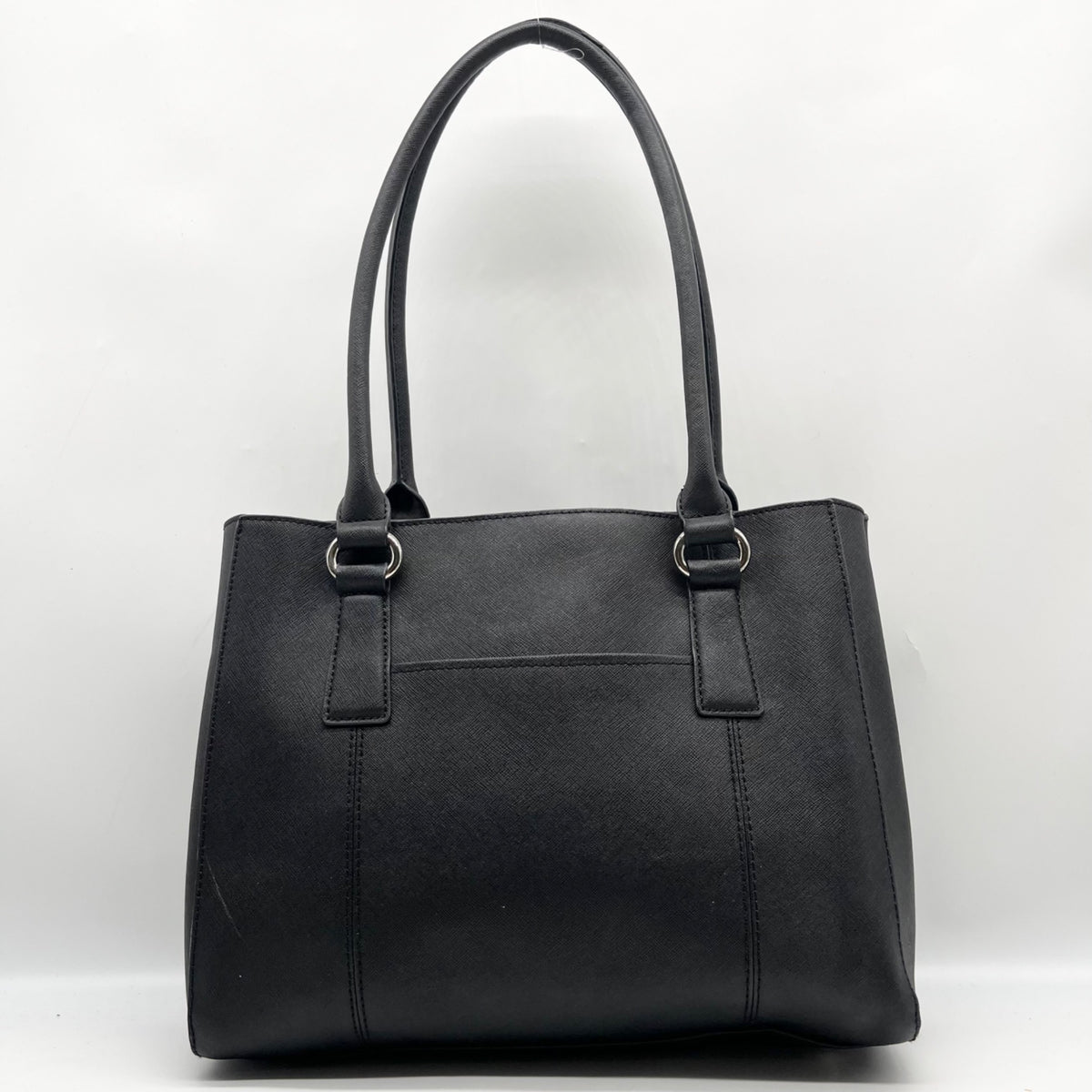 Tignanello Black Leather Pocket Shoulder Bag