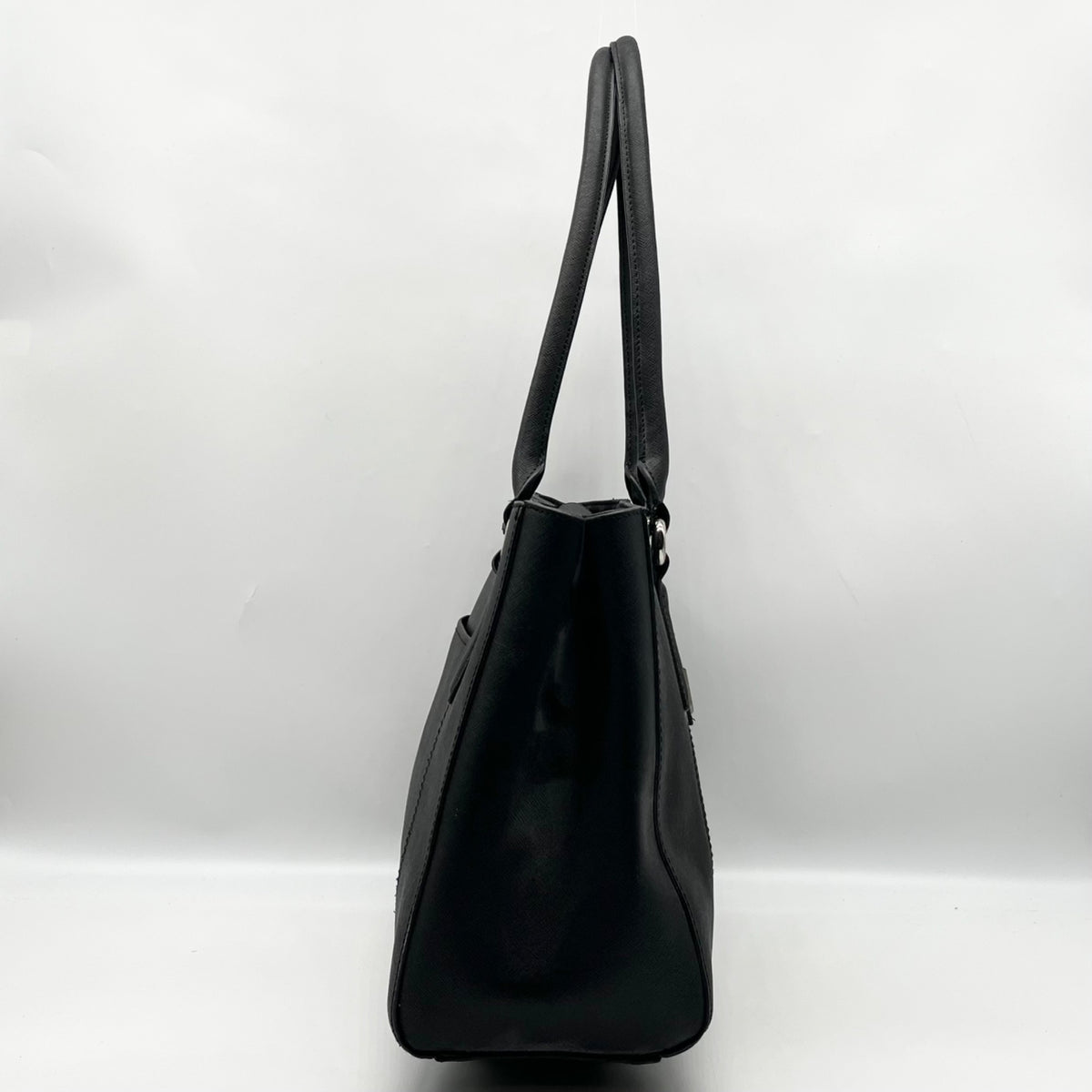 Tignanello Black Leather Pocket Shoulder Bag