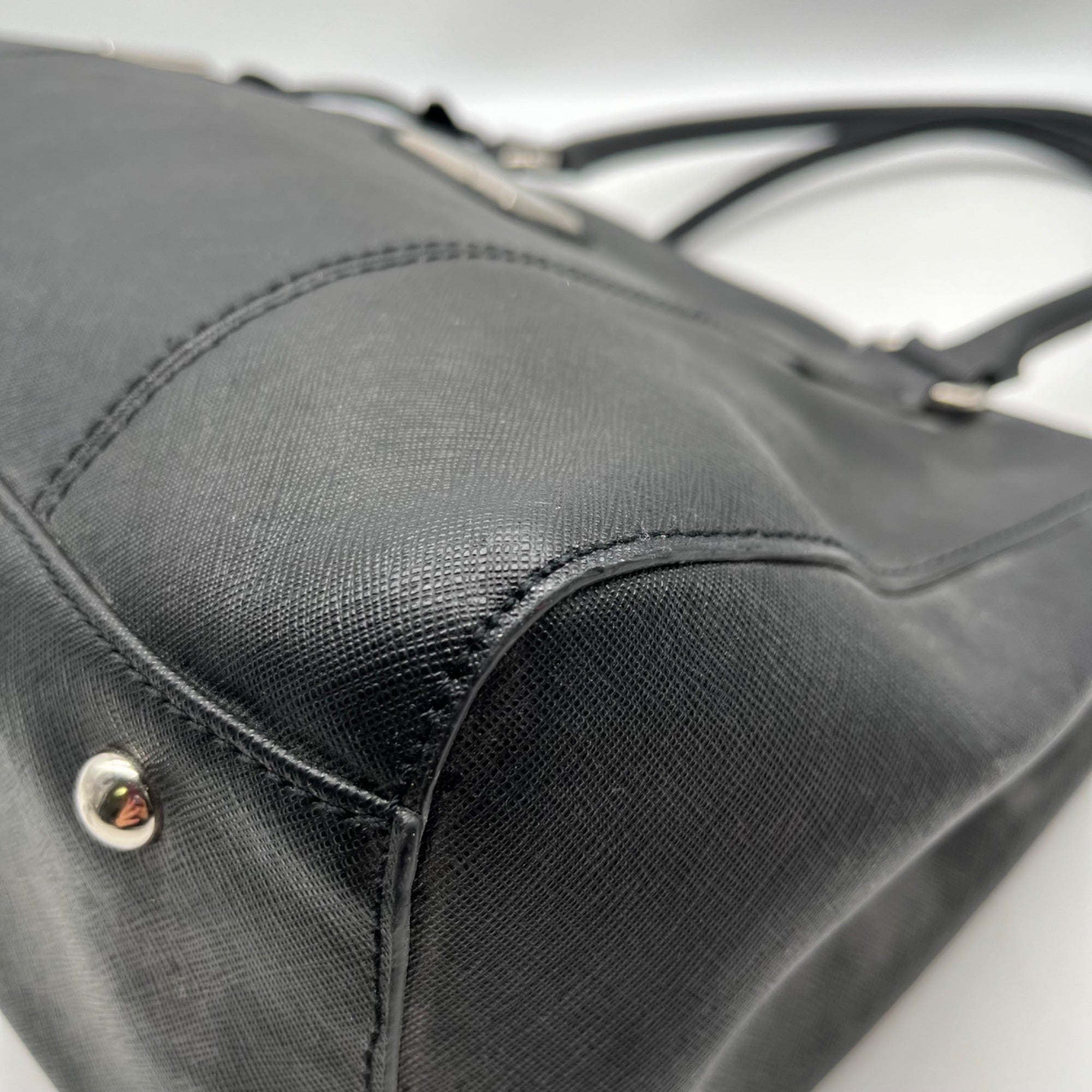 Tignanello Black Leather Pocket Shoulder Bag