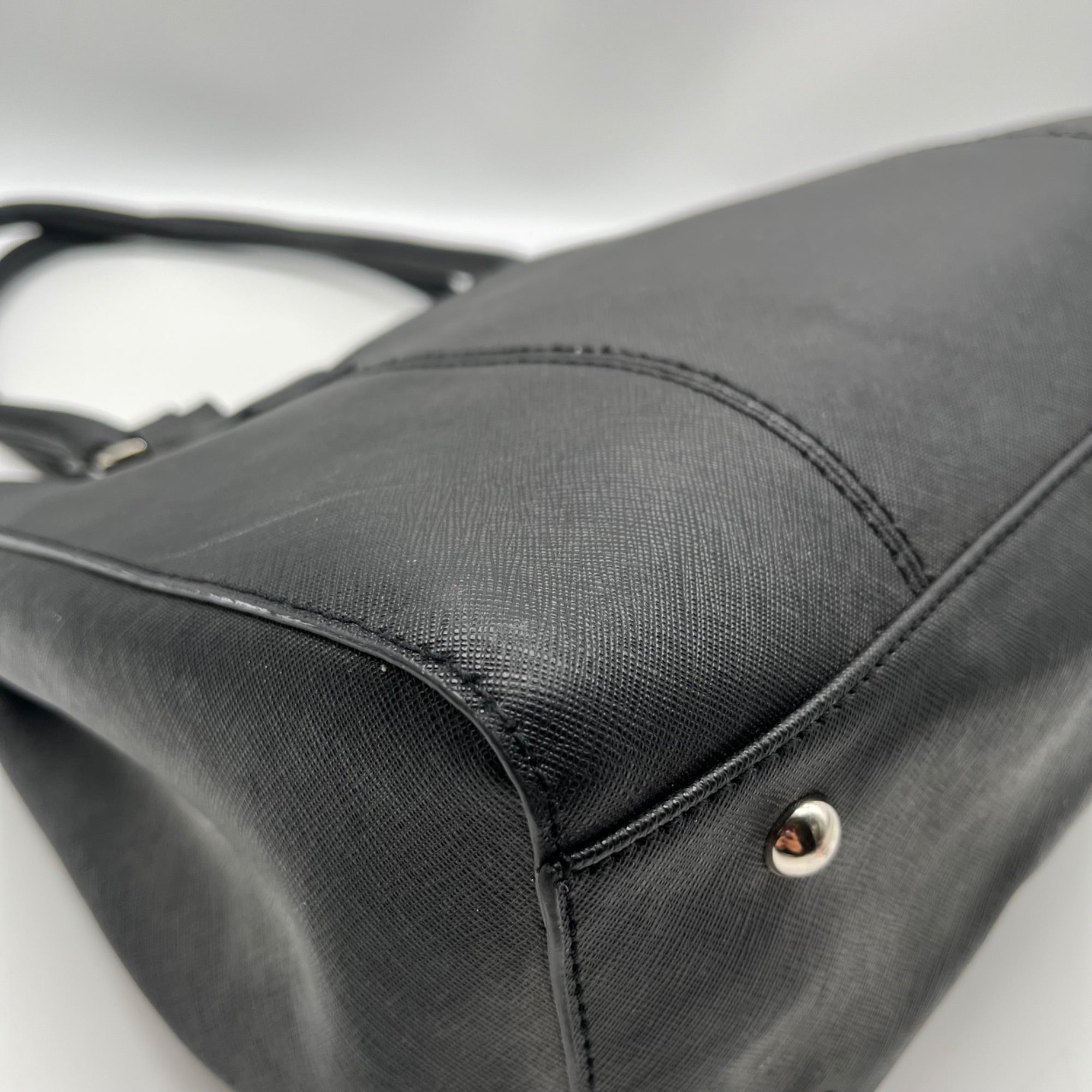 Tignanello Black Leather Pocket Shoulder Bag