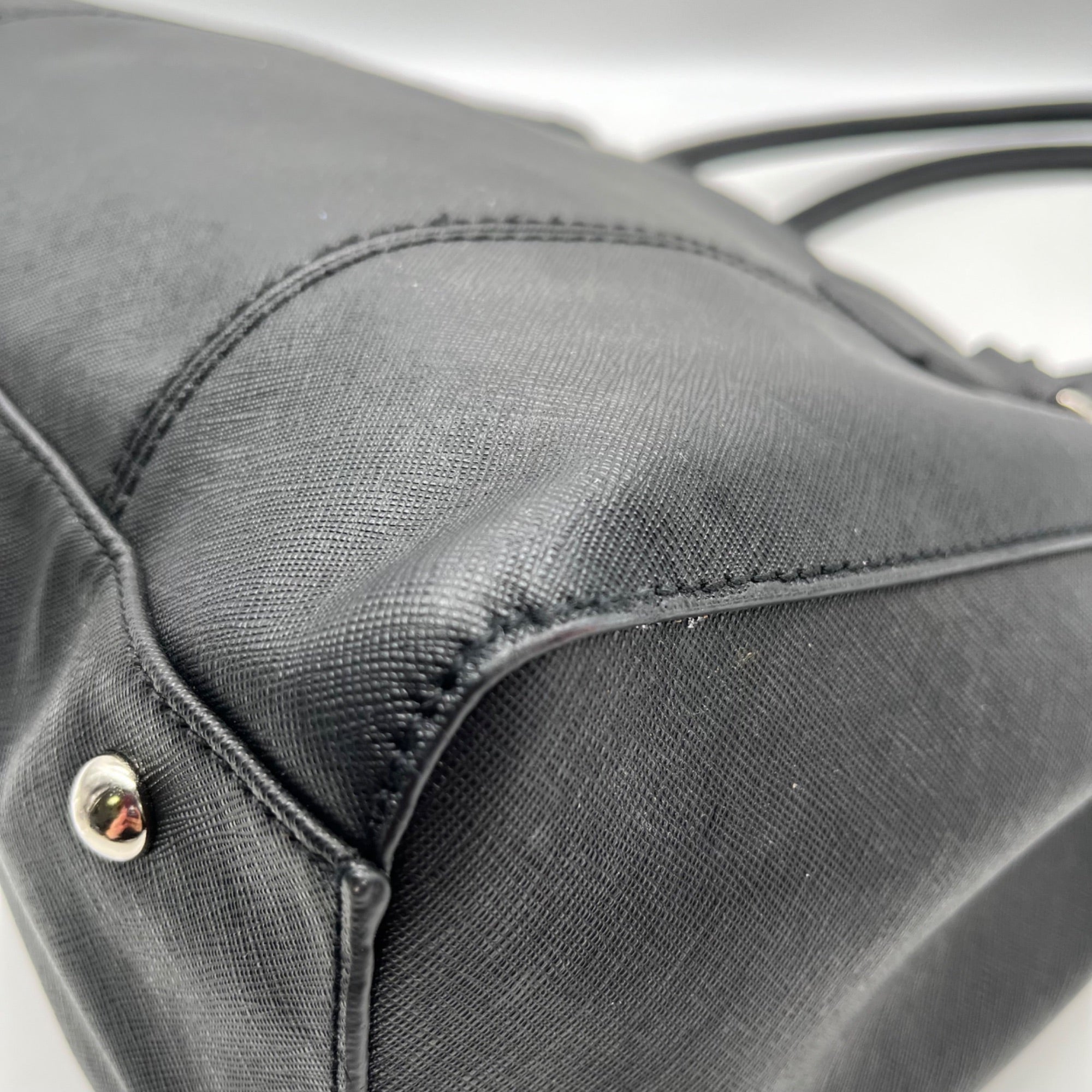 Tignanello Black Leather Pocket Shoulder Bag