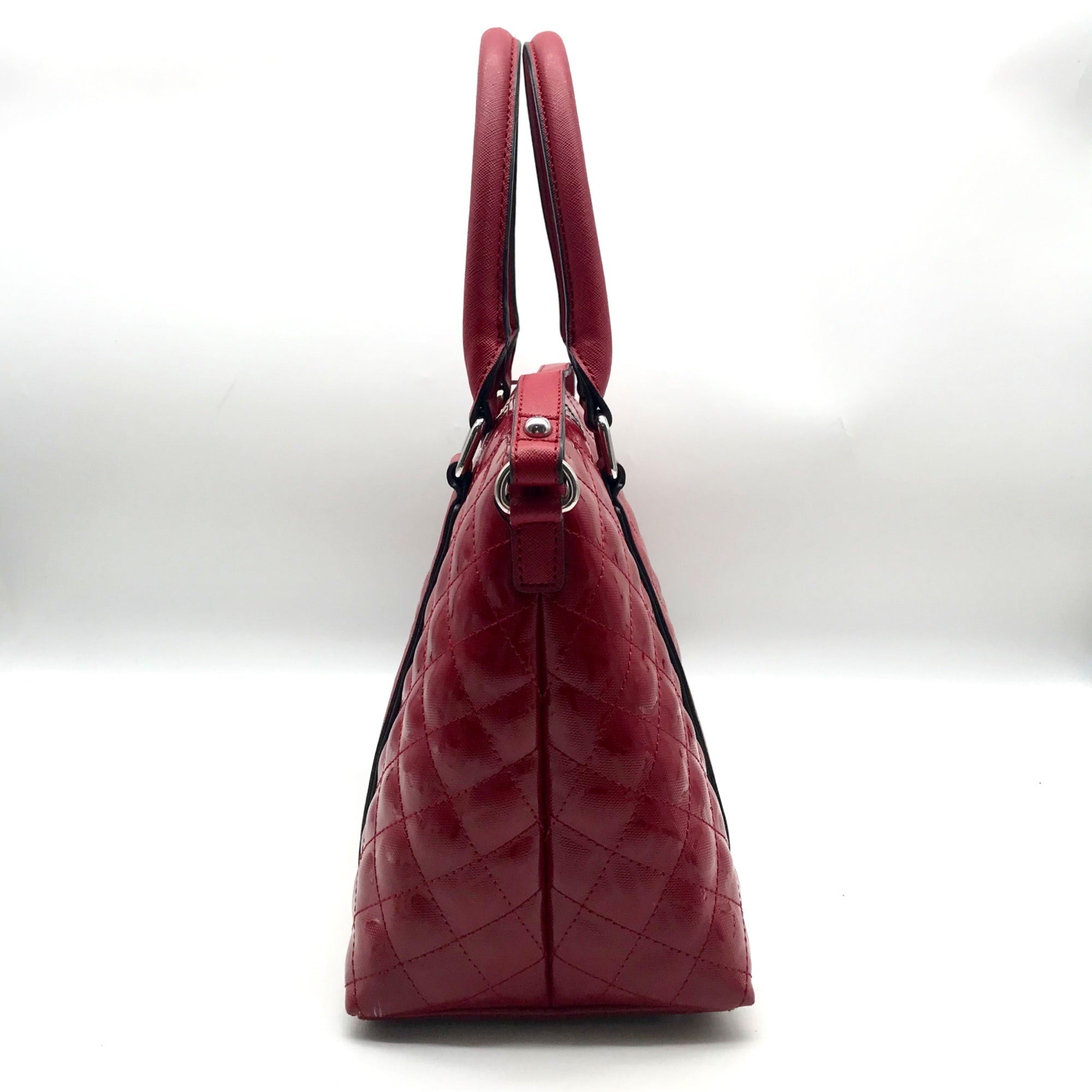 Calvin Klein Red Quilted Convertible Satchel