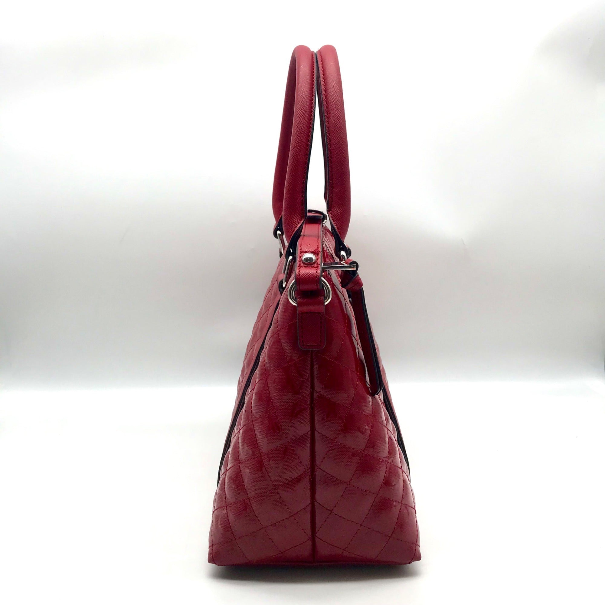 Calvin Klein Red Quilted Convertible Satchel