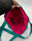 Baggallini Blue Nylon Big Zipper Crossbody Bag