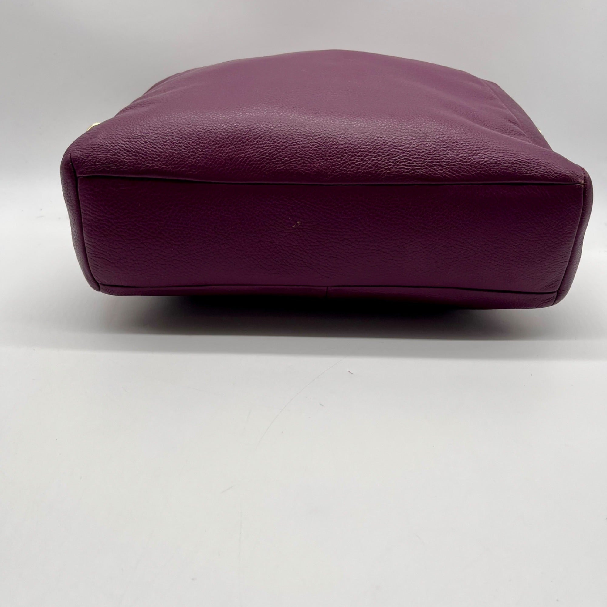 Coach Deep Plum Pebbled Leather Shoulder Bag