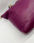 Coach Deep Plum Pebbled Leather Shoulder Bag