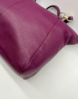 Coach Deep Plum Pebbled Leather Shoulder Bag