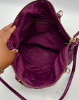 Coach Deep Plum Pebbled Leather Shoulder Bag