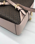 Michael Kors Brown & Pink Monogram Coated Canvas Jaycee Backpack