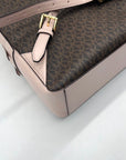 Michael Kors Brown & Pink Monogram Coated Canvas Jaycee Backpack