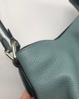 Coach Edie Turquoise Pebbled Leather  Shoulder Bag  57125