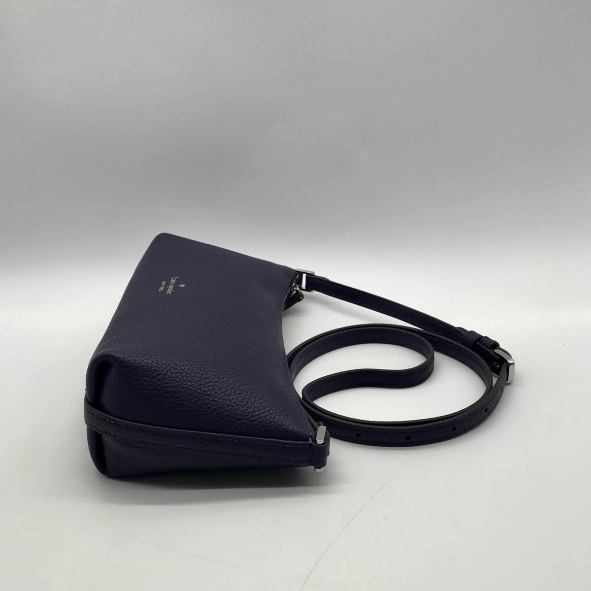 Kate Spade Dark Purple Pebbled Leather Mini Crossbody Bag