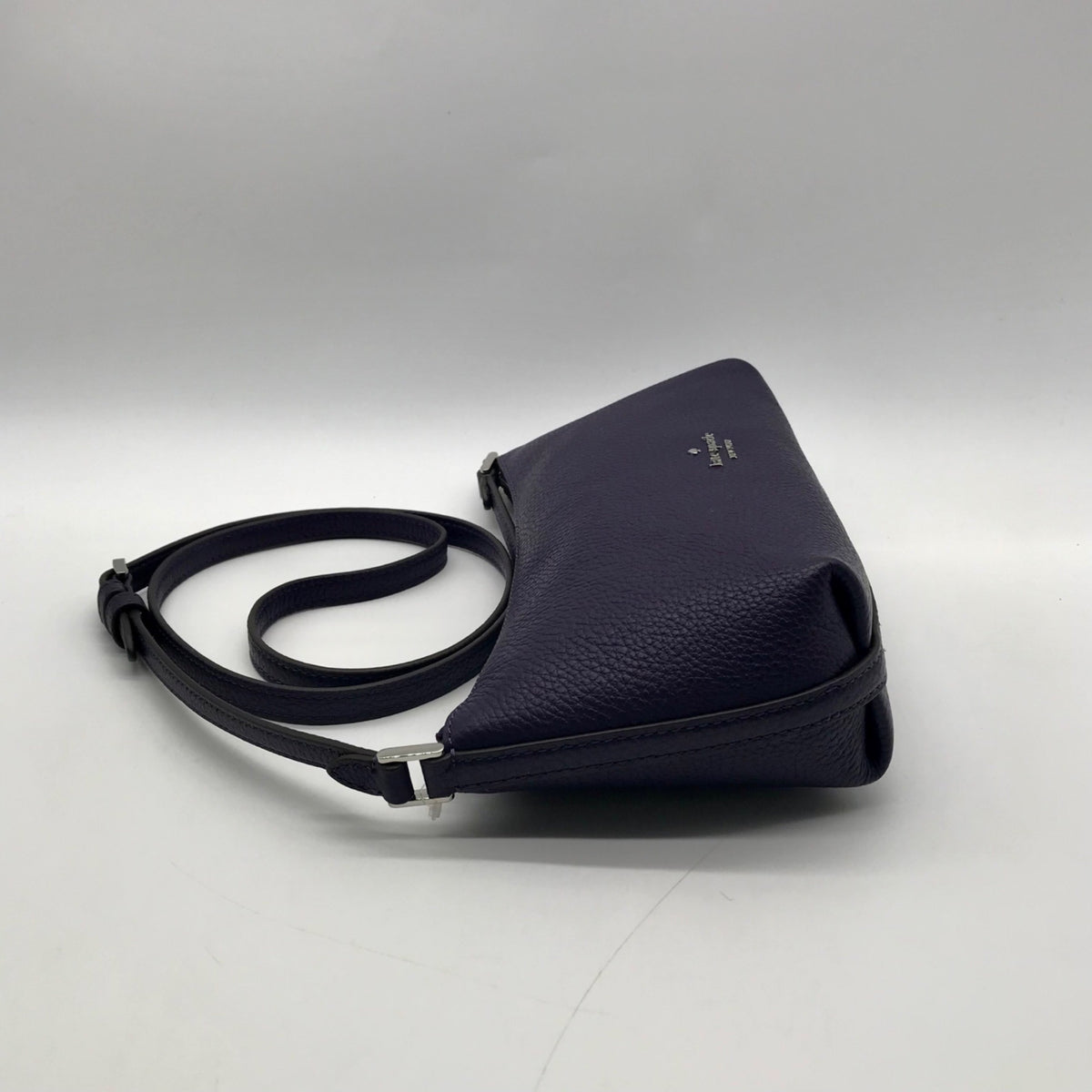 Kate Spade Dark Purple Pebbled Leather Mini Crossbody Bag