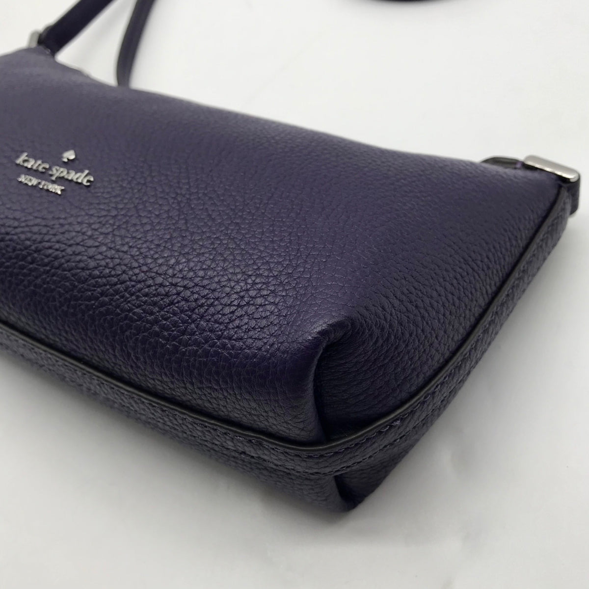 Kate Spade Dark Purple Pebbled Leather Mini Crossbody Bag