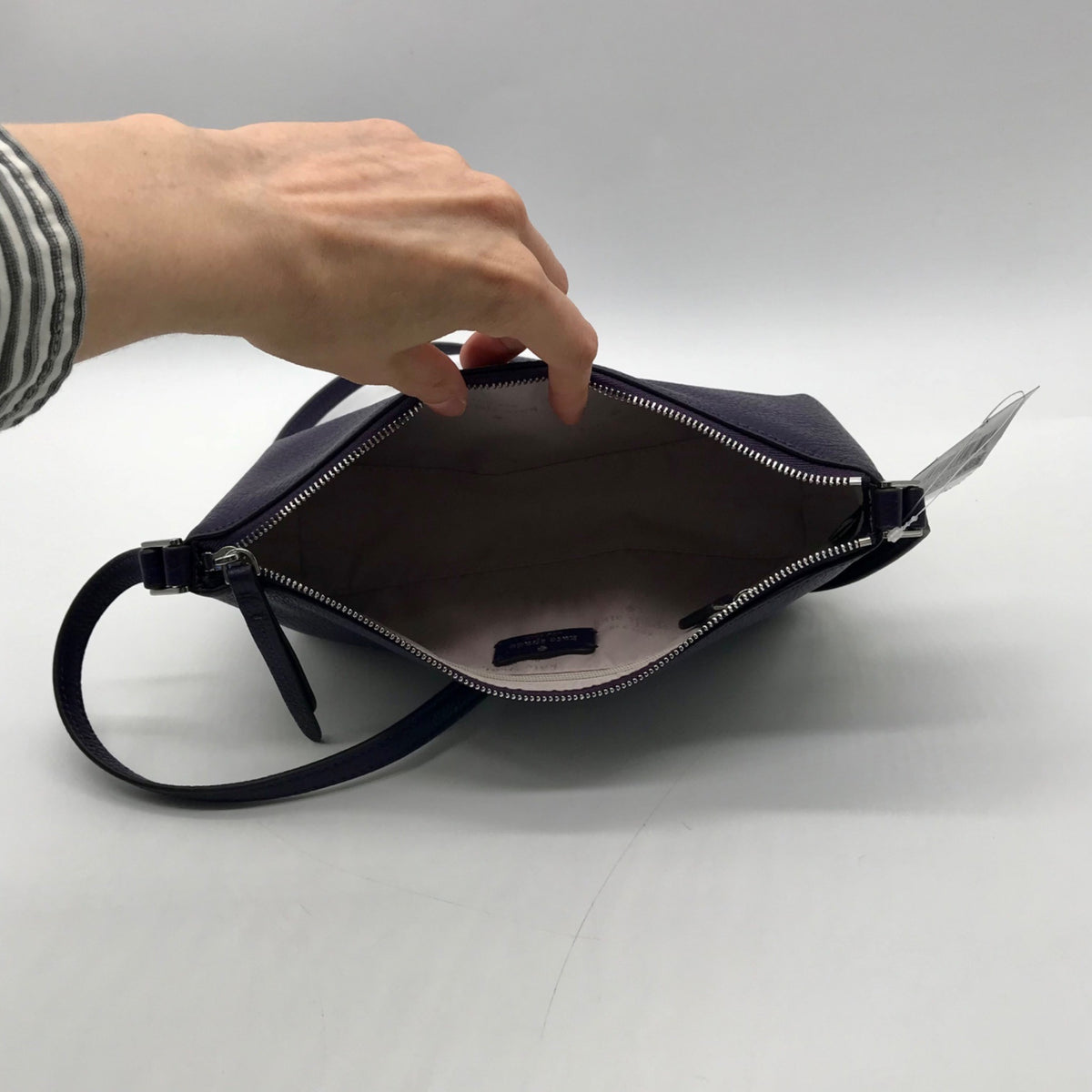Kate Spade Dark Purple Pebbled Leather Mini Crossbody Bag