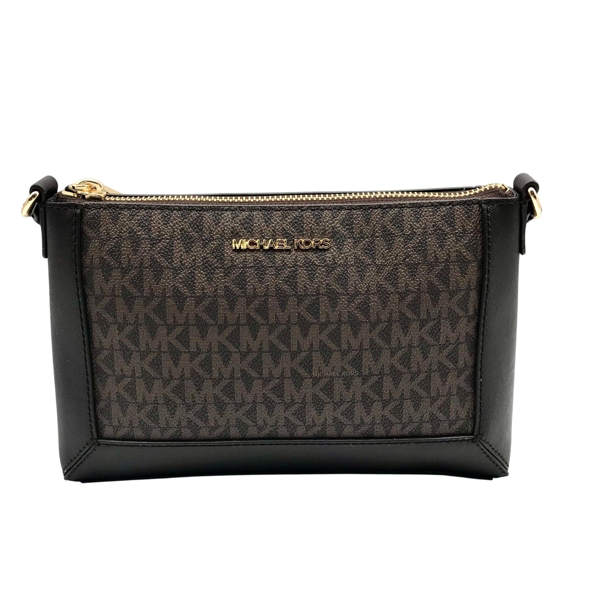 Michael Kors Chocolate Coated Canvas Sallie Crossbody
