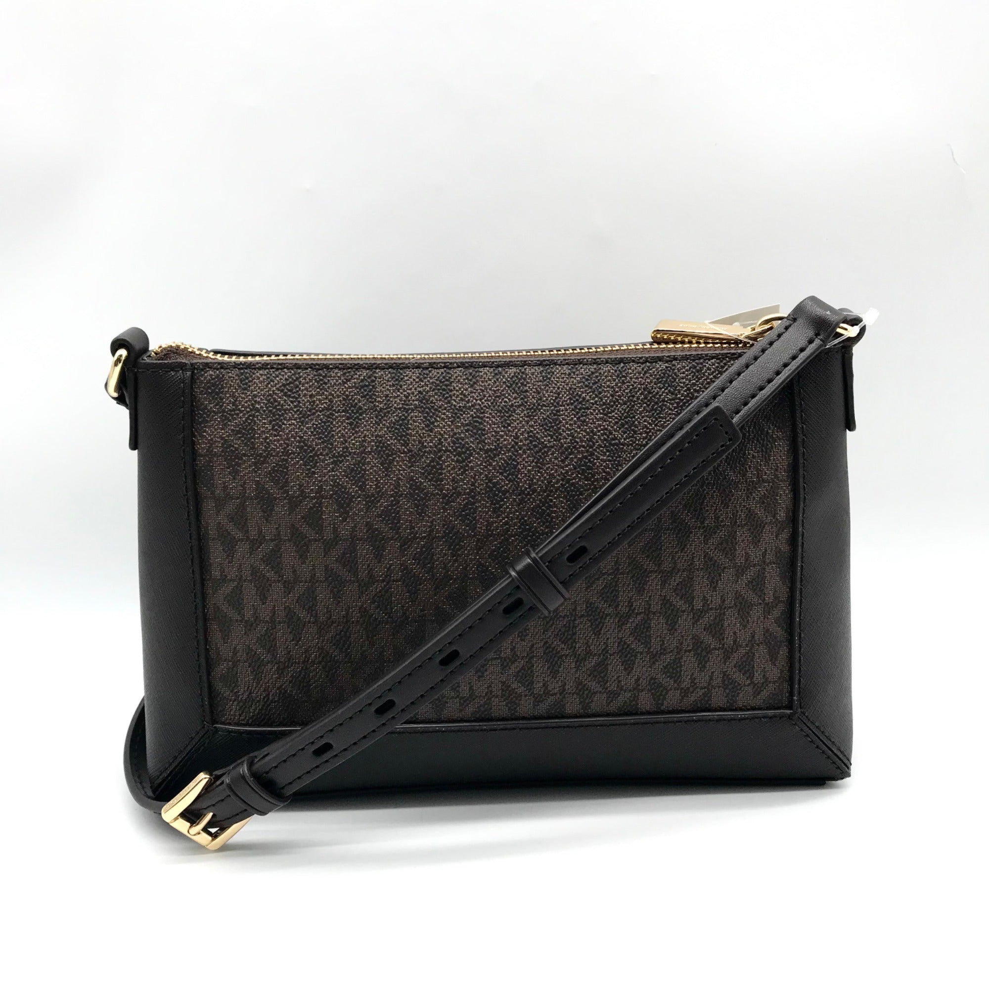 Michael Kors Chocolate Coated Canvas Sallie Crossbody
