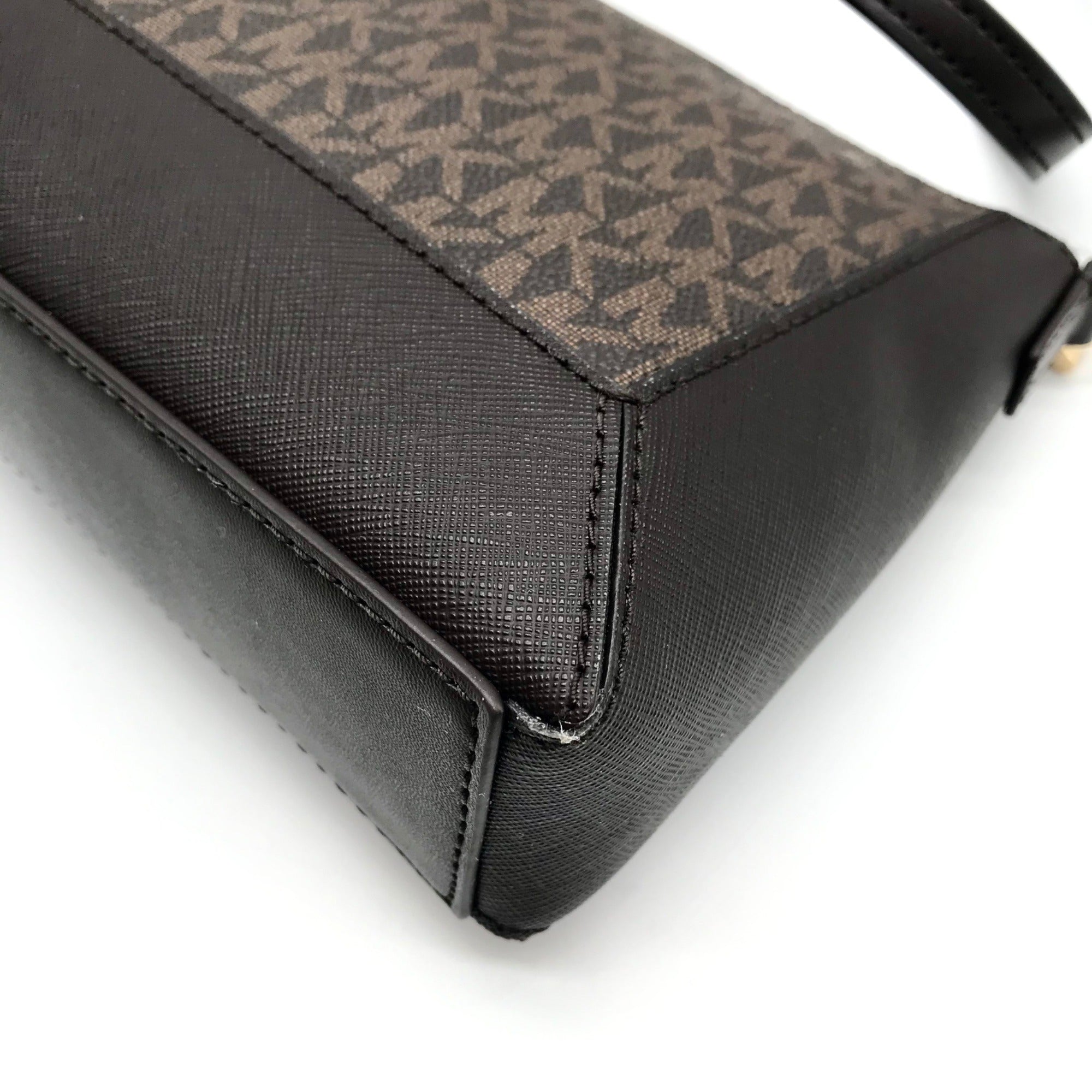 Michael Kors Chocolate Coated Canvas Sallie Crossbody