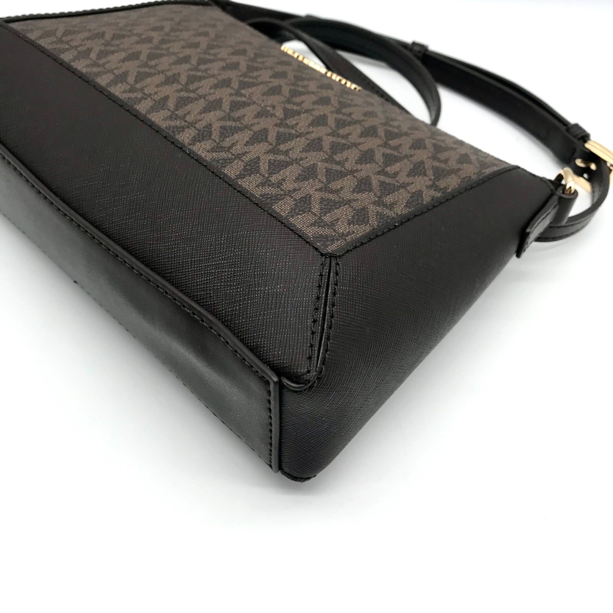 Michael Kors Chocolate Coated Canvas Sallie Crossbody