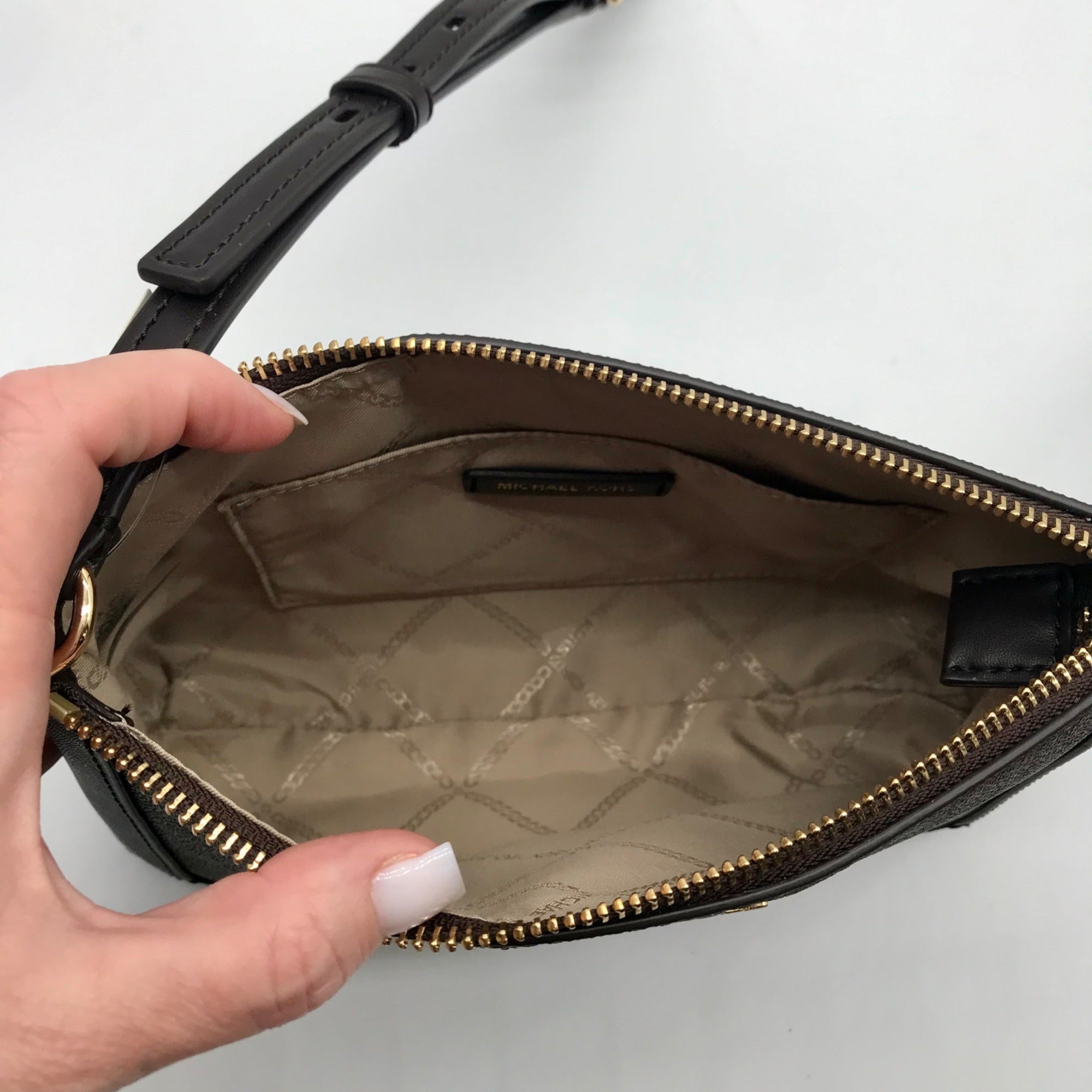 Michael Kors Chocolate Coated Canvas Sallie Crossbody