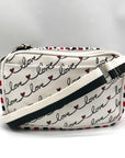 Brighton Red & White Canvas Love Scroll Crossbody Bag