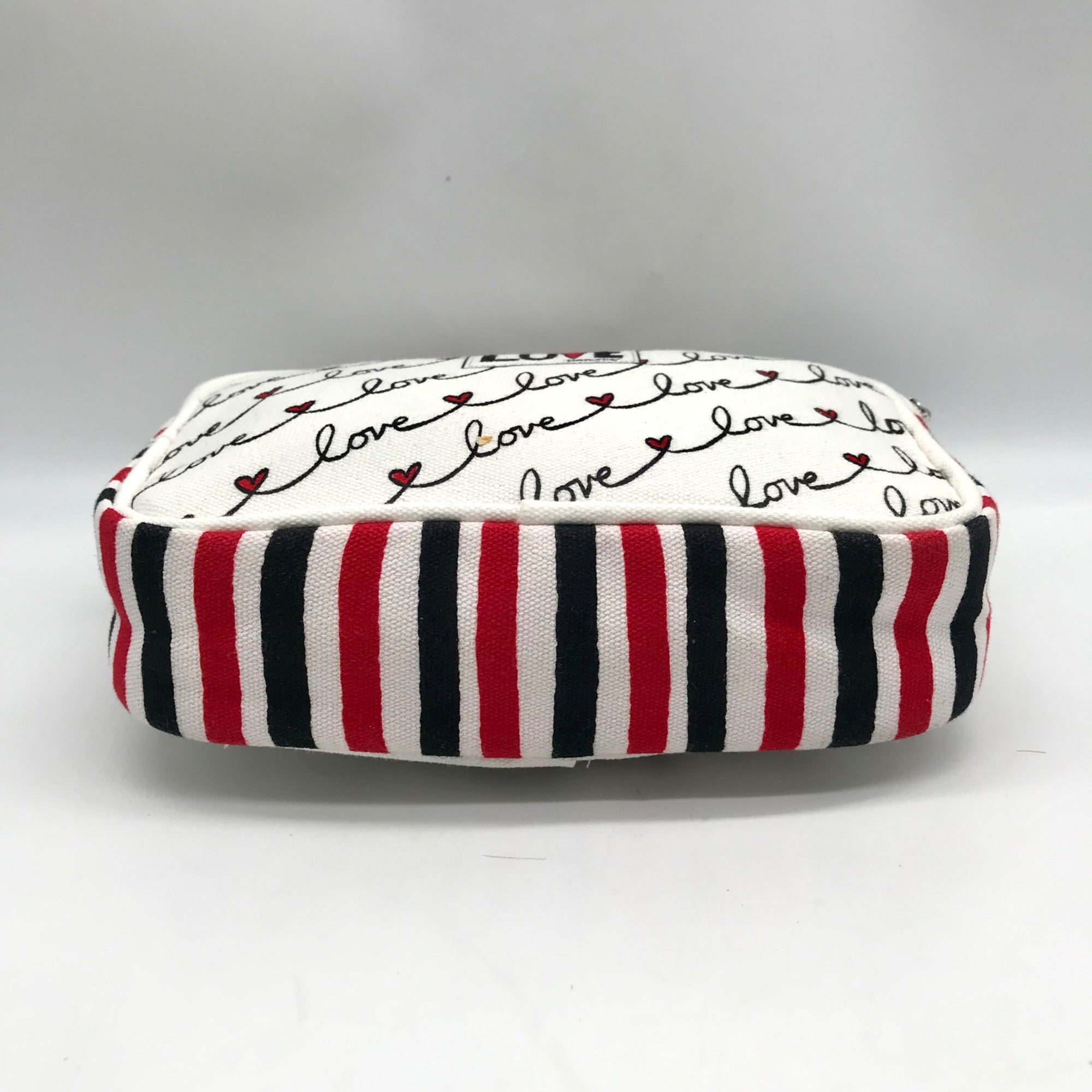 Brighton Red &amp; White Canvas Love Scroll Crossbody Bag